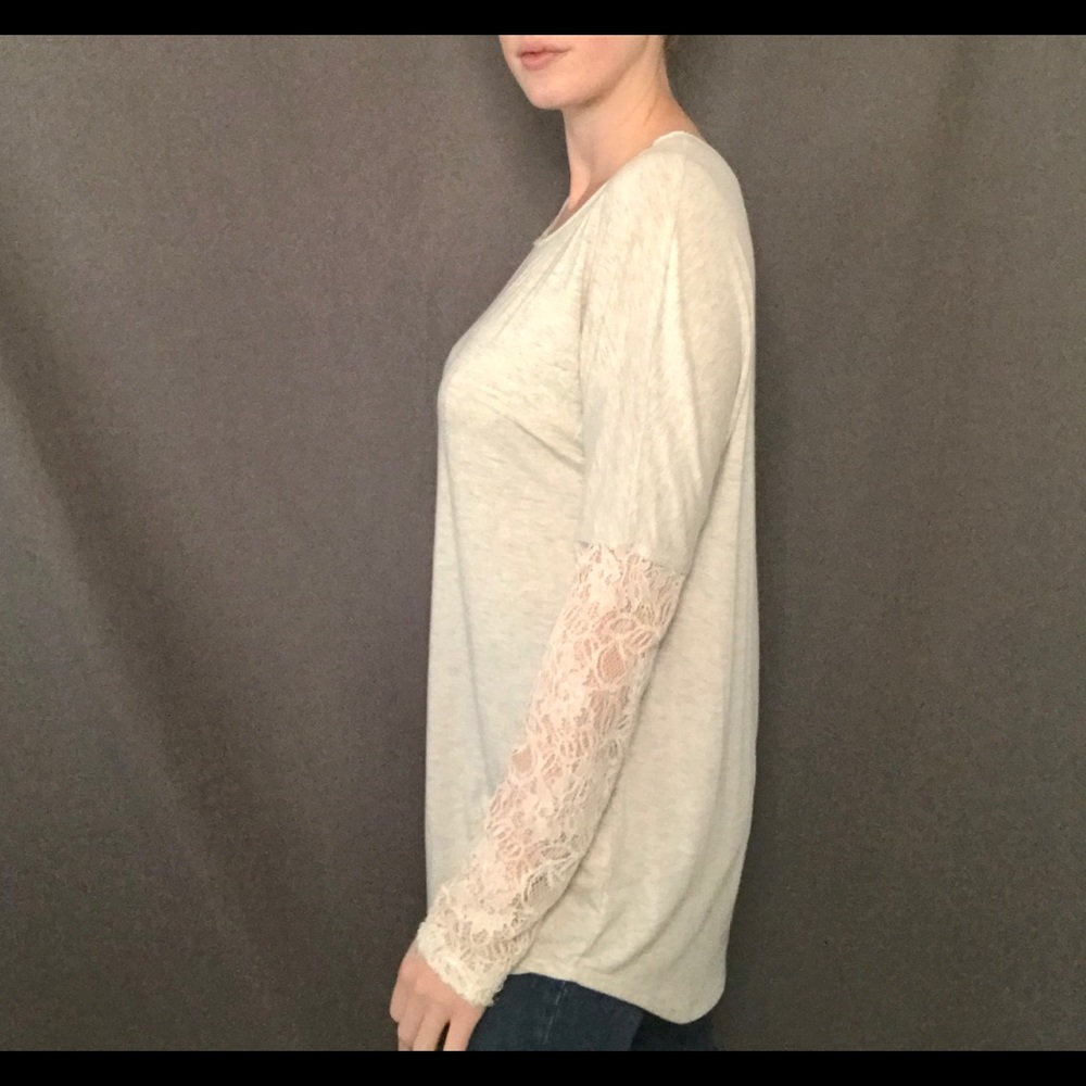 Soft cream long sleeve top